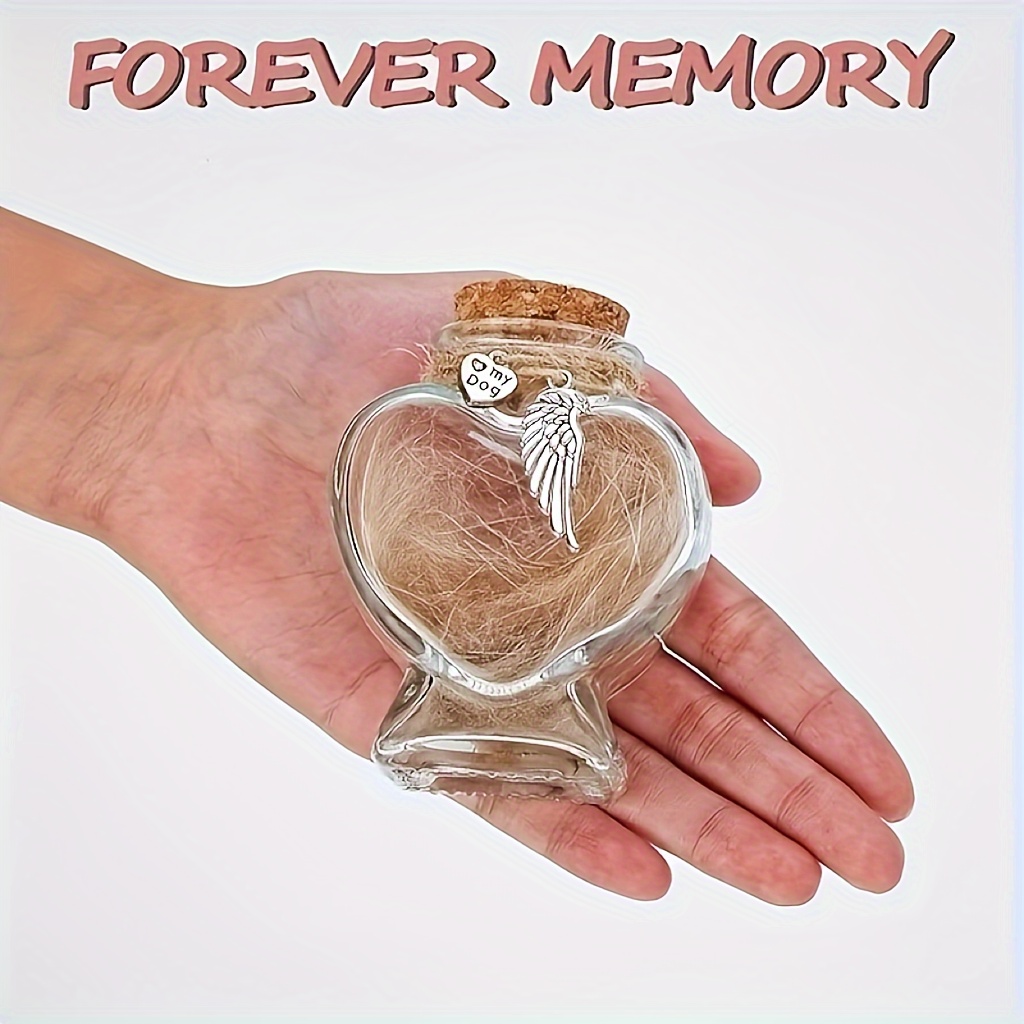 Image of Pet Memorial Hair Bottle Keepsake, Memorial Gift For Loss Of Pet, Remembrance Box (1pc)