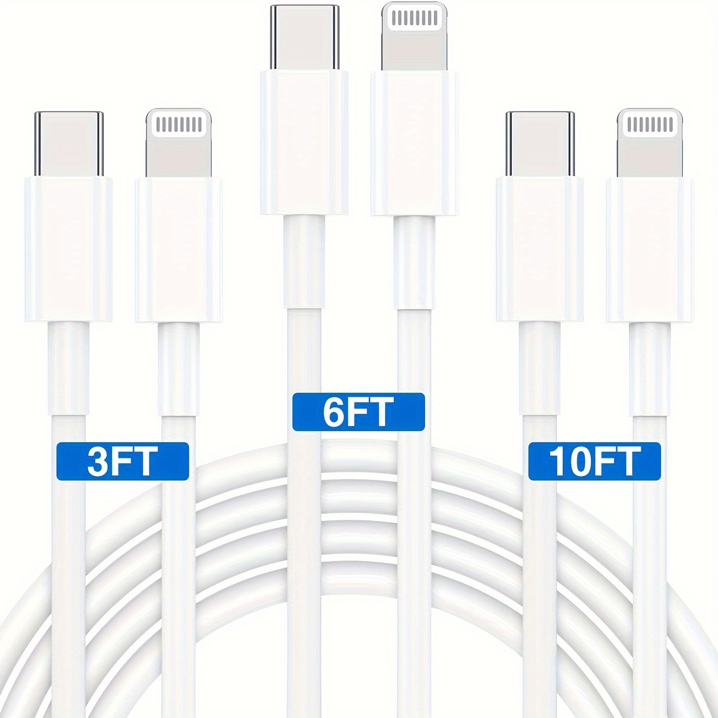 

Usb C To Cable 3/6/10 Feet, 1 Pack 3 Packs [ Mfi Certified] For Fast Charging 3/6/10 Feet, Fast Charge Type C To Power Cable For 14/13/12/11 Pro Max Min I,