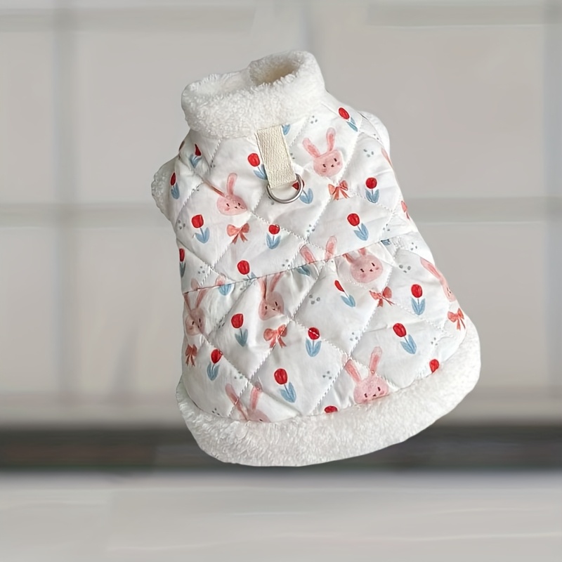 TEMU 1pc Small Winter Warm Turtleneck Apparel Soft Comfortable Pet Clothes Cute Cat Princess Coat