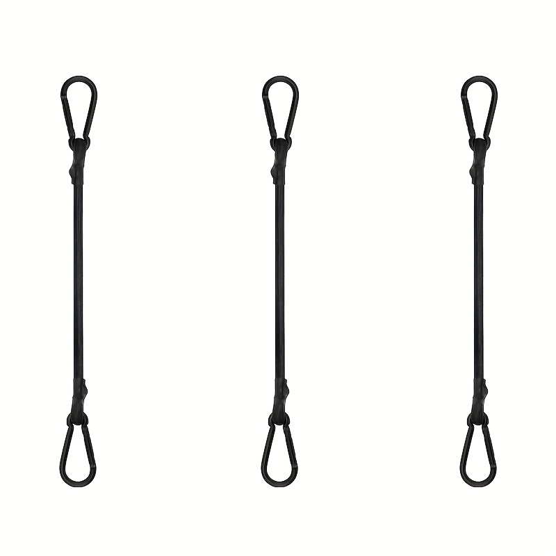 3pcs/6pcs Bungee Cords With Hooks, 39inch 17.7inch Long Heavy Duty Bungee Cords With Carabiner Outdoor, Black Extra Strong Elastic Rope With Carabiner Hooks For Camping, Tarps, Bike Rack