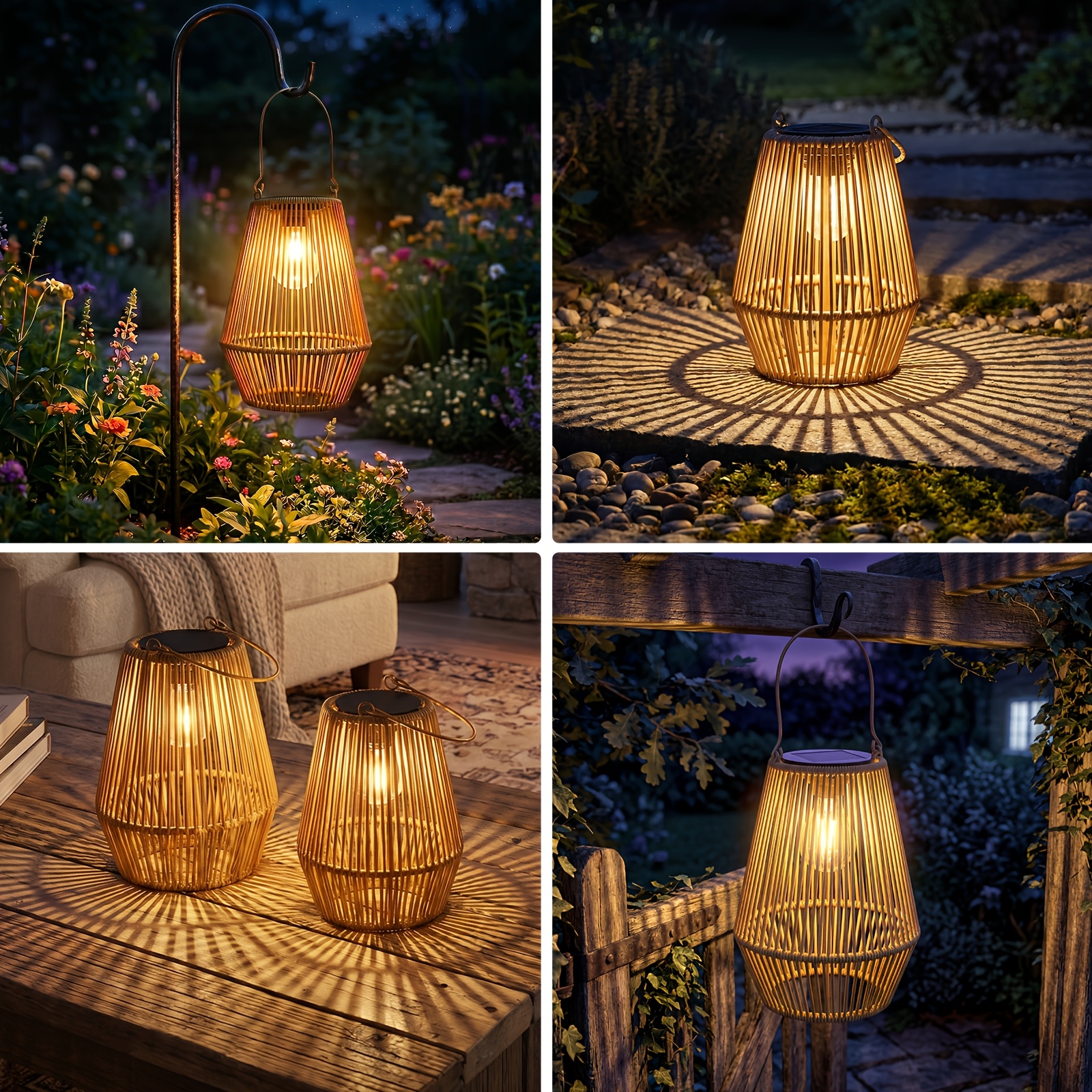 Hanging Solar Lanterns (with Built-in LED Bulbs), Outdoor Garden Decorative Lights, Ideal for Decorating Garden Paths And Patios, A Unique Birthday Gift for Women