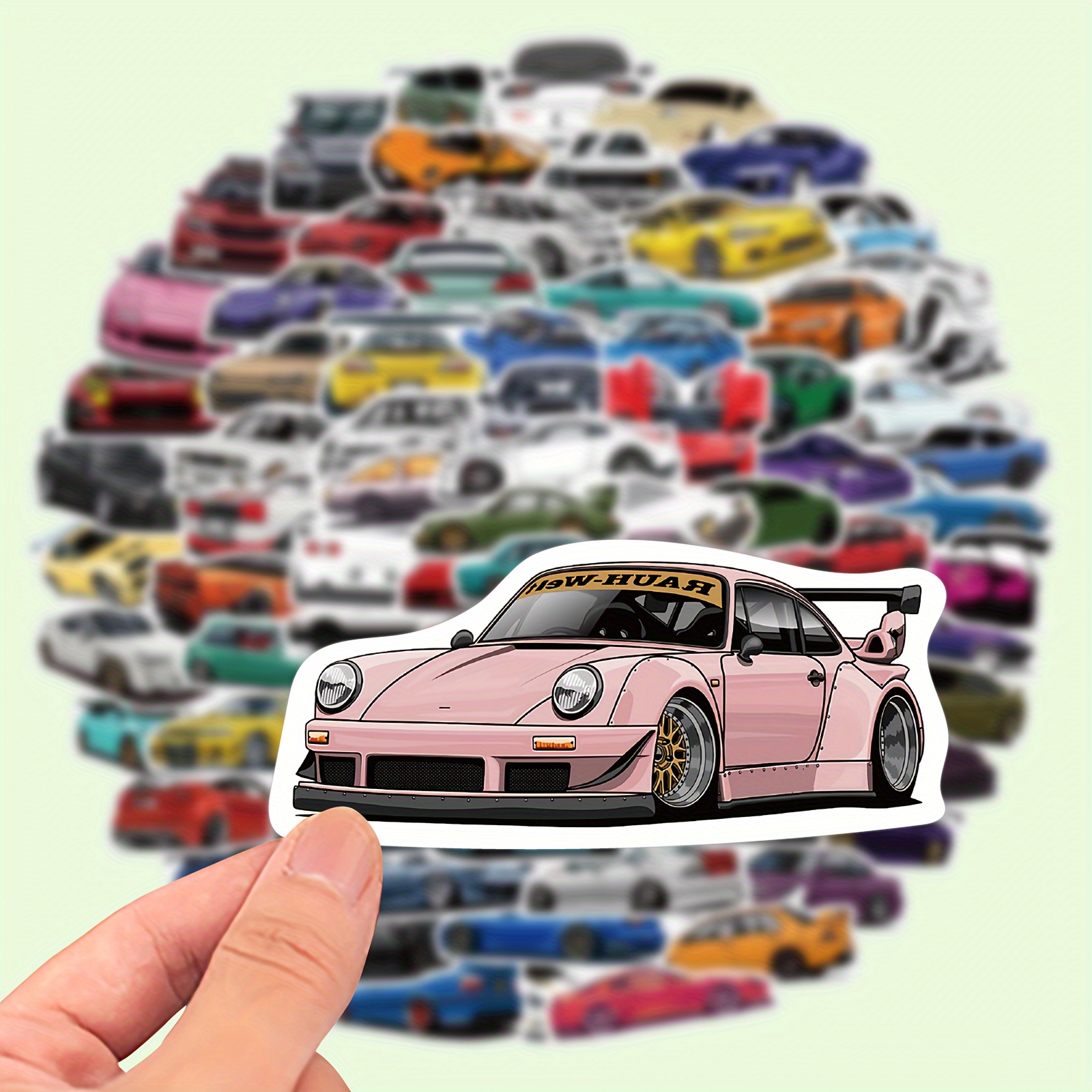 

100-pack Exotic & Classic Car Themed Decal Stickers, Multicolor Assortment For Laptops, Water Bottles, Luggage, Helmets, Vinyl Material, No Power Required, Ideal For Gifts And Rewards