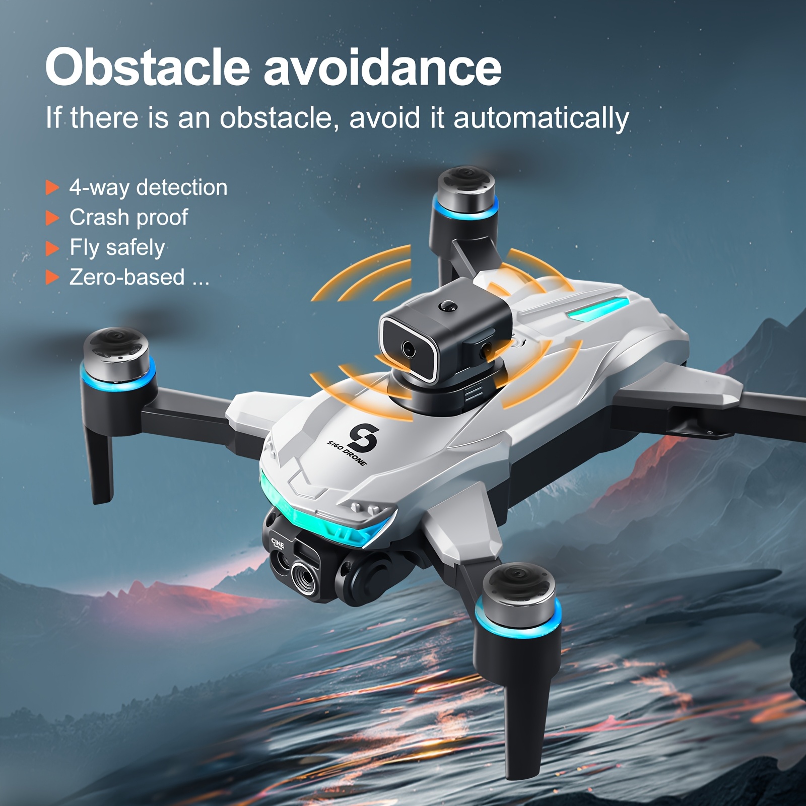 Portable Foldable Quadcopter Drone with Dual 720P Cameras, Obstacle Avoidance, 30-Min Flight Time, WiFi App & Remote Control - Includes Carrying Case and Screwdriver, Perfect Outdoor Gift for Beginners, Beginner Drone Flights, Stylish Tech Gadget, Durable Propellers, Recreational Flying