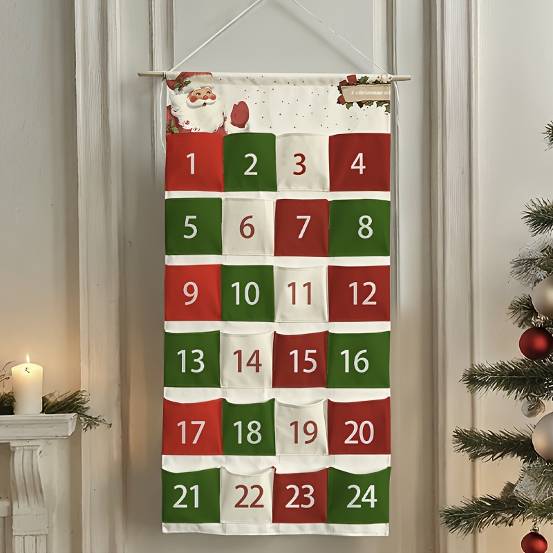 

Advent Calendar For Women - 24-pocket Christmas Countdown With Reusable Pockets, Festive Print & Clothing Protection Storage Bag, Christmas, Calendar, Reusable, Christmas Decorations, Countdown