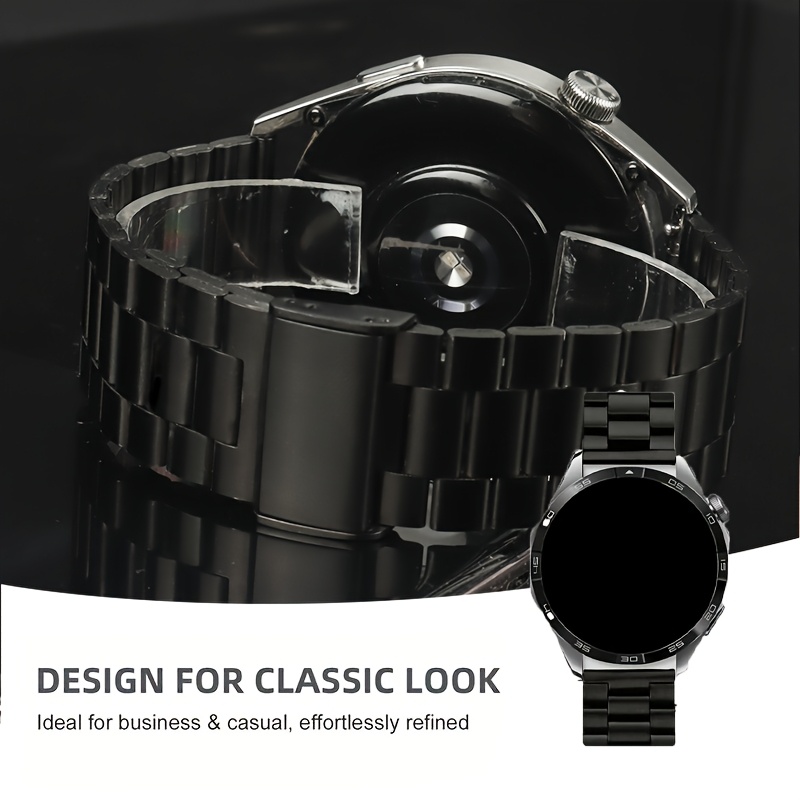TEMU High-grade Light Luxury Stainless Steel Strap, 20mm/22mm, Compatible With Galaxy Watch 4/5/6/7/classic Edition/gear S3/active 2 And Huawei Watch