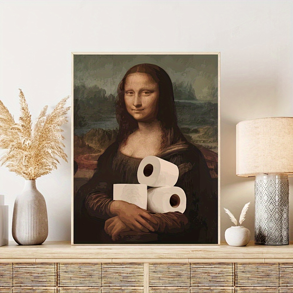 

Funny Toilet Paper Art Canvas Poster - Modern Wall Decor For Bathroom, Bedroom, Living Room & Hallway - , Perfect Gift Idea