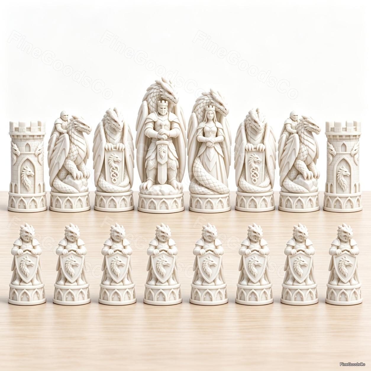 Image of 16pcs Fantasy Pieces, 3d Printed Medieval Figures, Detailed Pla Chess Pieces, Strategy Board Game Additions, Collectible Tabletop Decor, Gift For Chess Lovers