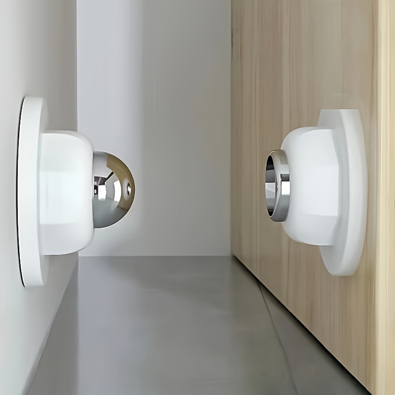 TEMU White Strong Magnetic - No Drilling Required,, Quiet And Anti-collision, Suitable For Homes, Offices And Hotels.