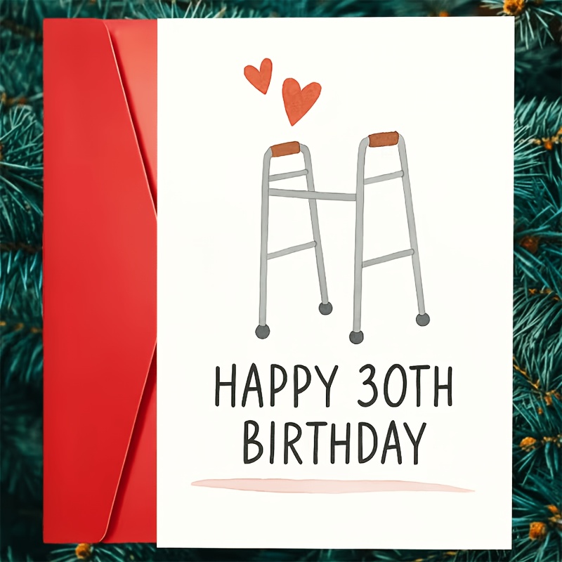 TEMU Tarjeta de de con ilustración de andador, mensaje humorístico adecuado para , de trabajo o familiares en su hito de los , para celebraciones y