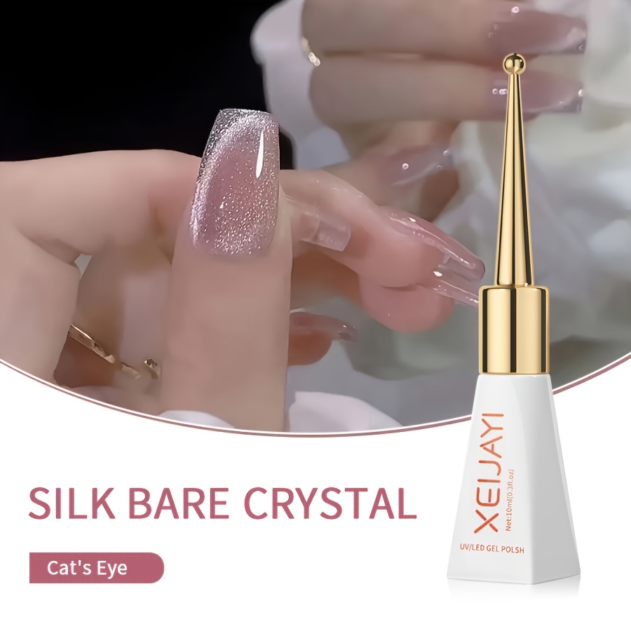 Xeijayi 1pc 15ml New Nail Polish Polarized Naked Pink Cat Eye Nail Art /led Cat Eye Shiny Firm And Durable Suitable For Women's Nail Art