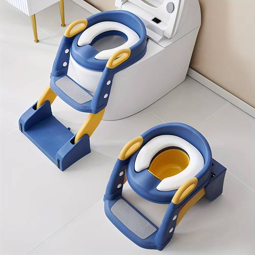 2 in 1 toilet potty training seat with step stool ladder and urinal safe comfortable potty chair with anti slip design adjustable height soft cushion foldable for kids and toddlers easter gifts for kids