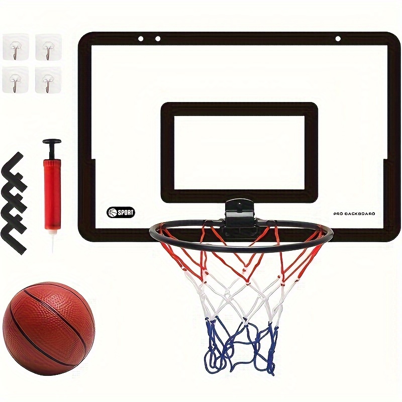 TEMU Mini Wall-mounted Basketball Hoop Set - Sports - Space-saving, Adjustable, , Hanging Shooting Frame For Home, Office, Gym, And Outdoor Play - Easy Required