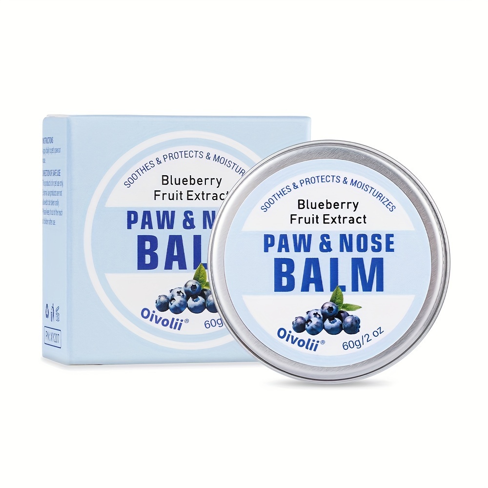 2oz Natural Dog Paw Balm With Blueberry, 2in 1 Pet Nose & Paw Wax Moisturizer, Paw Balm Dogs Lick Safe, Protect Paws From Hot Pavement, Heal Dry Cracked Canine Pads, Paw Cream & For , Paw Protectors