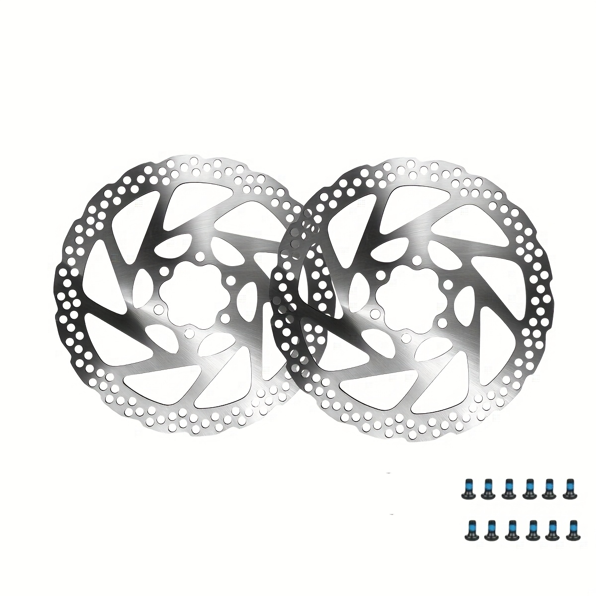 Image of Zhiqiu 160mm Bicycle Disc Brake Rotor With 6 Bolts (2pcs), Made Of Stainless Steel, Suitable For Mountain Bikes, Road Bikes, And Most Other Bicycles.