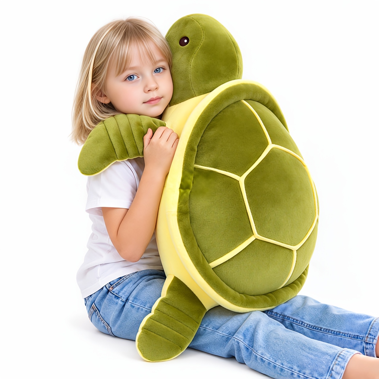 Image of 28-inch Soft Plush Ocean Sea Turtles Stuffed Animals, Huge Pillow Extra Large Turtle Toys Plushies, Birthday Gifts For Kids Halloween, Christmas, Valentine's Day