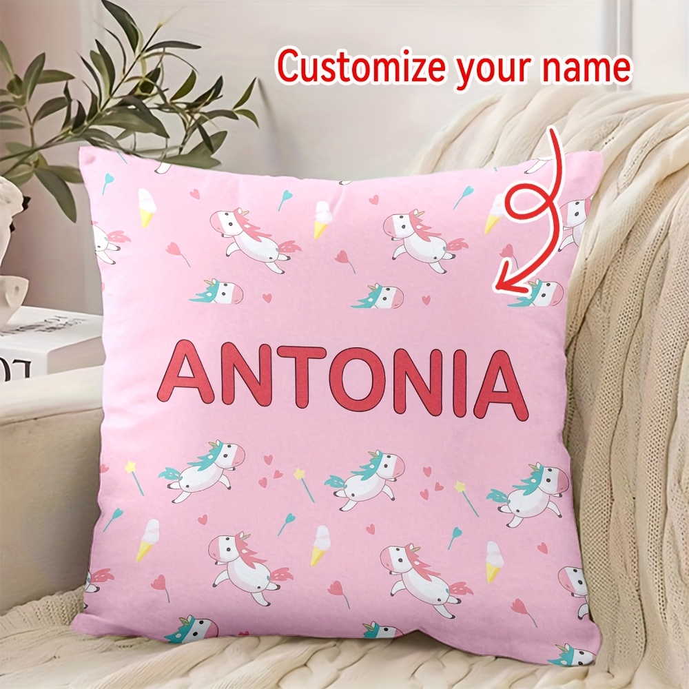TEMU de almohada personalizada con y texto DIY, impresión a una cara, ideal para decoración del hogar, decoración de habitaciones, decoración de