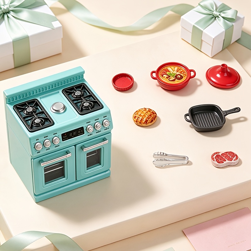 TEMU Kit de maquette de de cuisinière et four à l'échelle 1:12, œuvres d'art et artisanat pour la création de maquettes et le loisir, assemblage de