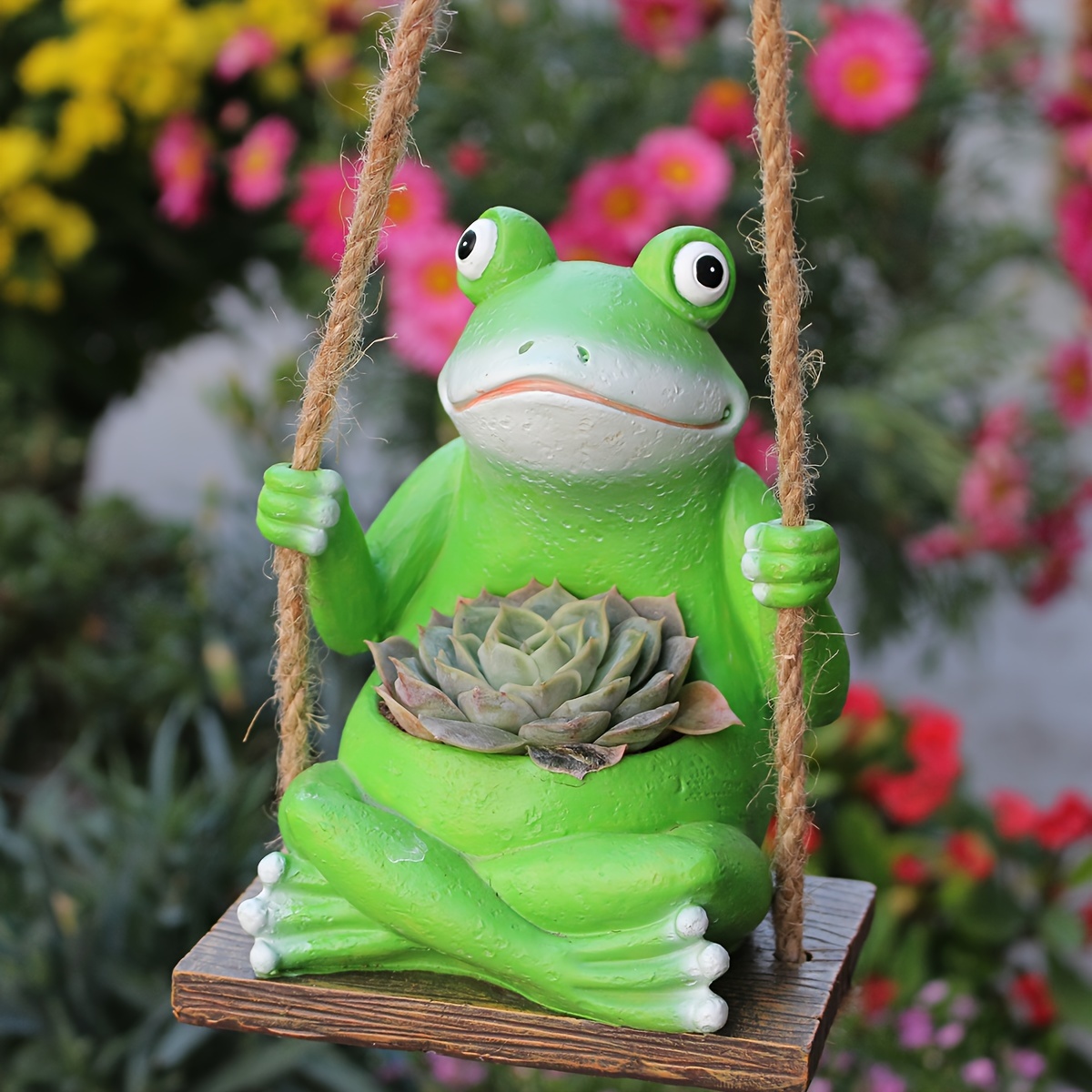 Realistic Frog Resin Flower Pot Cute Frog Statue Garden