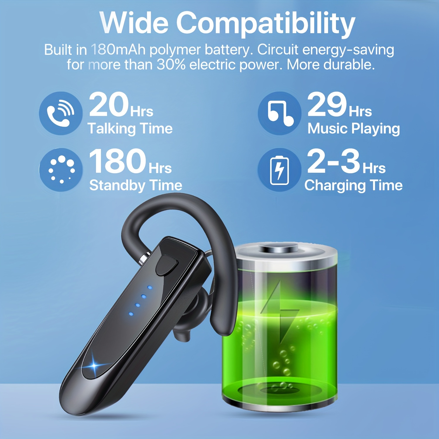 Cuffie Bluetooth Wireless Con Cancellazione Rumore E Microfono &ndash; Per Camionisti, Ufficio