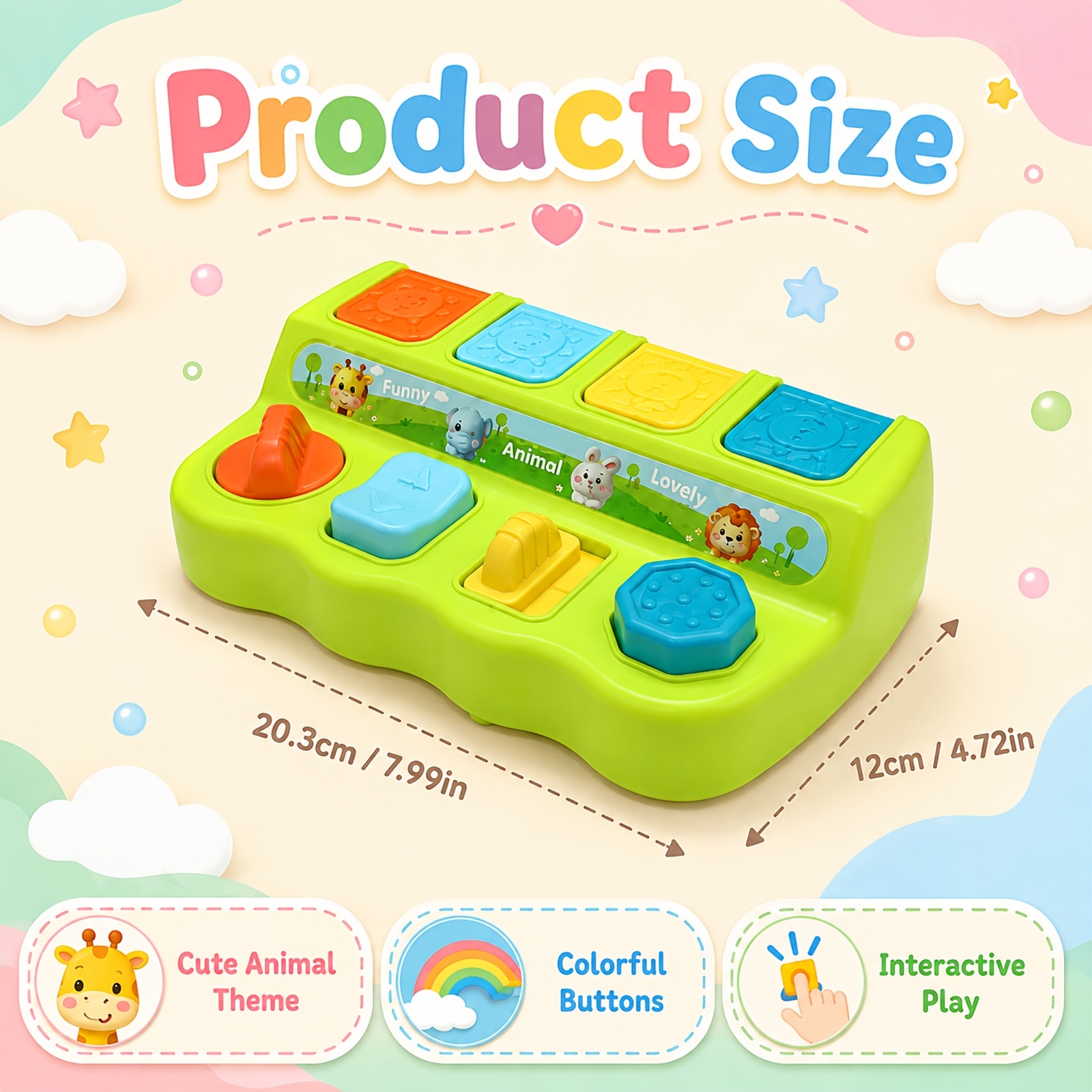 Peek-A-Boo Mechanical Push-Button Pop-Up Box Toy