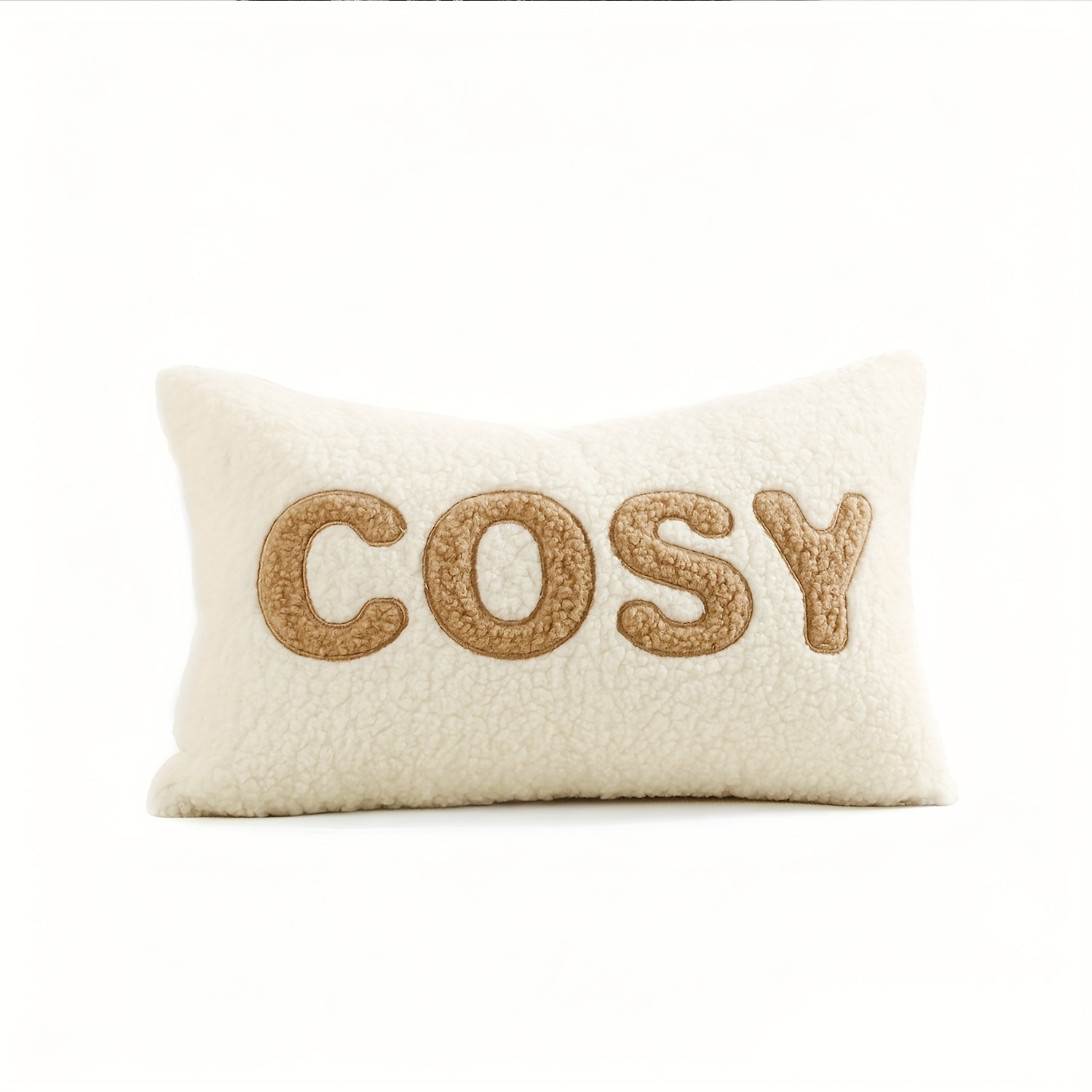 E-shop Teddy Fleece/Lammfleece Kissenbezüge, bestickte Kissenbezüge 12X20, zum Dekorieren des Wohnzimmers für Weihnachten im Herbst und Winter,