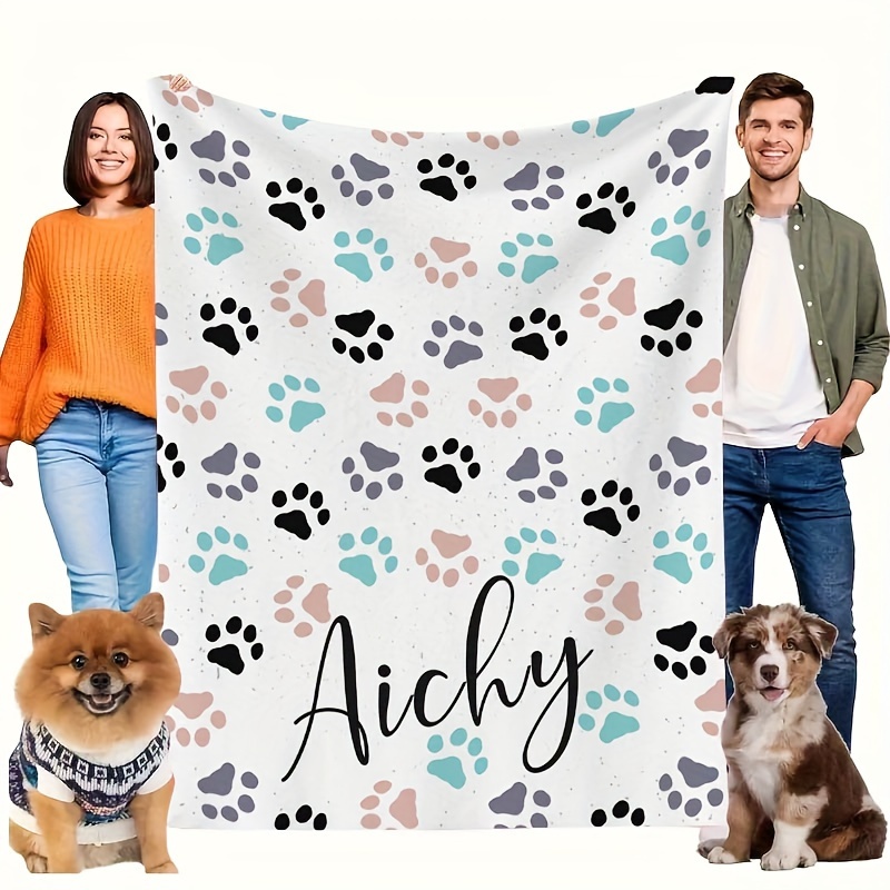 

Custom Pet Name Dog Blanket - Soft, Warm Flannel Fleece | Personalized Sleep Mat For Small To Large Breeds | Durable & Cozy Animal Print Throw Pad Dog Pillow For Dogs Dog Blanket For Small Dogs