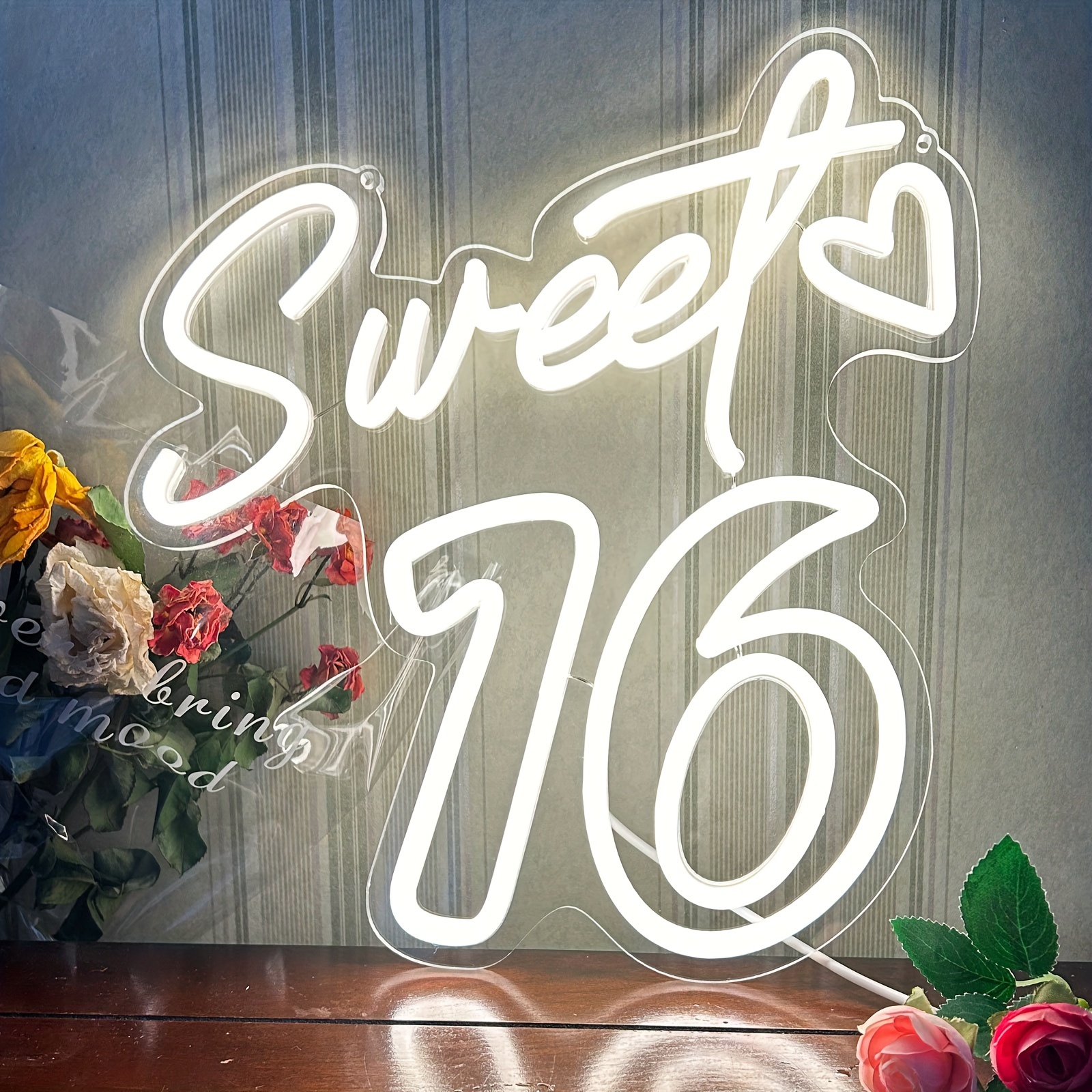 

Sweet 16 Neon Sign For Wall Decor Personalized Light Sweet 16 Led Light Sign Bedroom Party Wall Decor Party Gift Christmas Gift