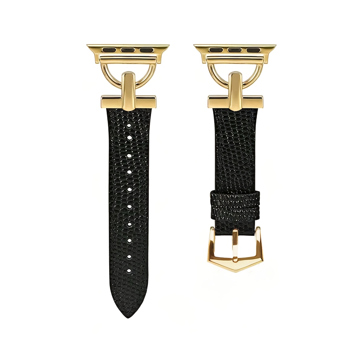 TEMU Correa de D, Diseño de y Pines en Cuero Sintético Compatible con Apple Watch Ultra 2, 1, SE, Series 10/9/8/7/6/5/4/3/2/1. Diseño y de Moda con