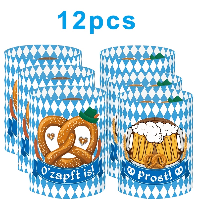 Image of 12pcs Candle Holder Decorations Munich Festival Decorations, Blue Party Decorations Vibrant Atmosphere And Vibes To Your Celebrations! Table
