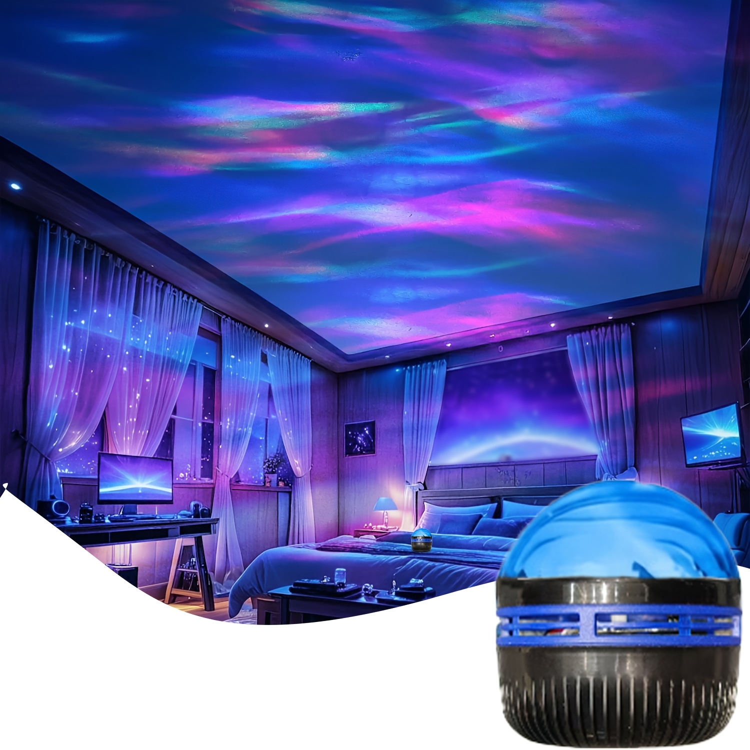 starry water wave color changing projection light usb powered ambient lamp for bedroom no battery included ideal valentines day and new year holiday gift