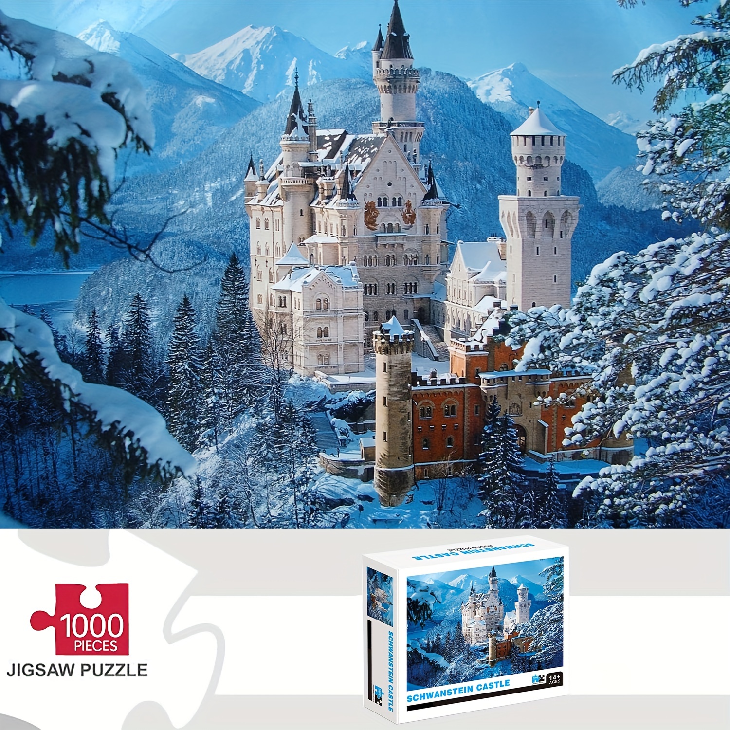 

Neuschwanstein Castle 1000-piece Puzzle - Premium Thick & Durable Seamless Jigsaw For Adults, Perfect For Birthdays, Christmas, Halloween, Thanksgiving, Easter