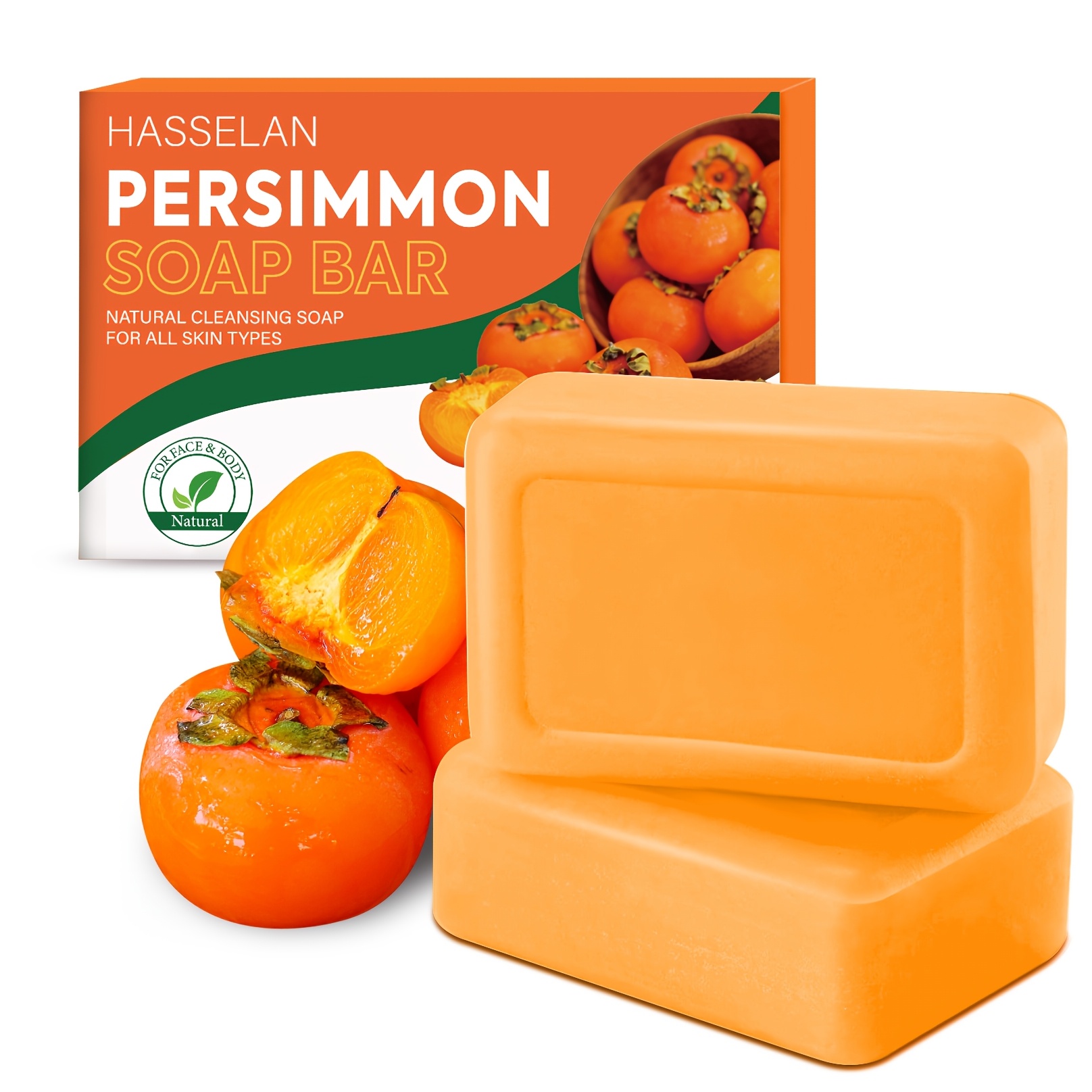 mydło z persymony 100g/3,53oz, dezodorujące naturalne mydło do ciała, delikatne mydło do ciała, odpowiednie dla osób starszych, dla kobiet i mężczyzn, idealny prezent na dzień  
