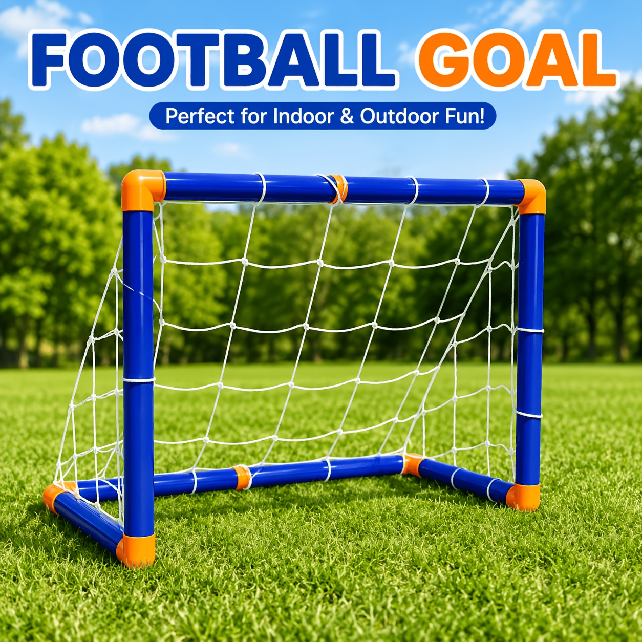 TEMU Set Portatile Staccabile di Porta da Calcio (Porta, e Pompa ad Aria), Gioco di Allenamento per Calcio Indoor/Outdoor, Grandi Dimensioni 30.31