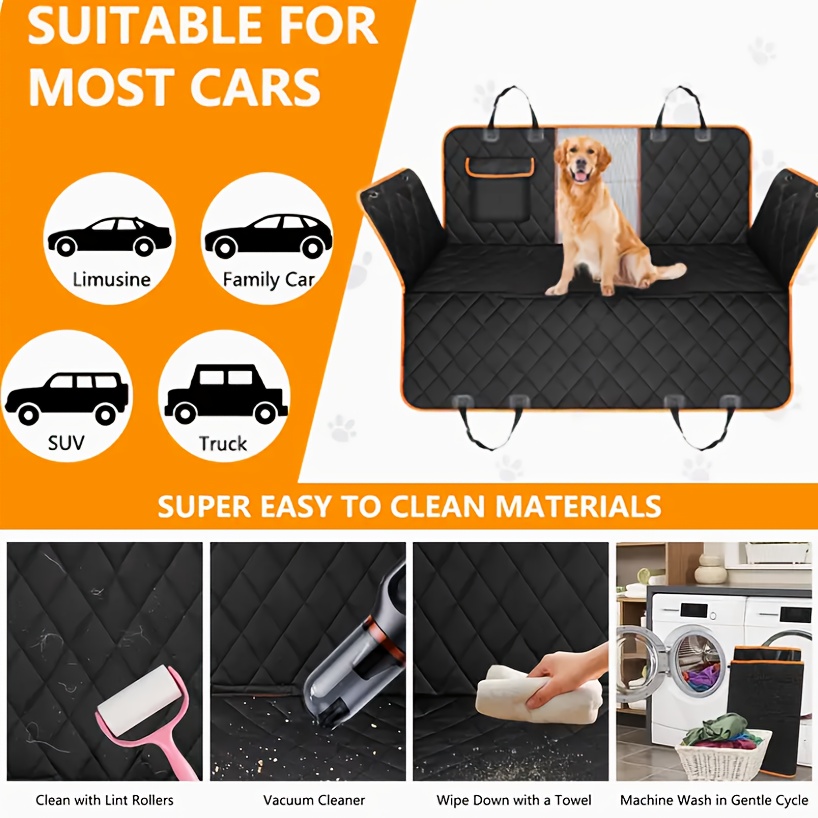 TEMU Housse de siège auto pour chien, adaptée au siège arrière de voiture, hamac de voiture pour animaux de compagnie ; Protection de siège
