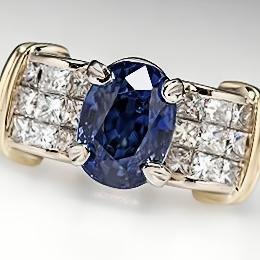 Golden Tone Ring with Oval Clear Cubic Zirconia