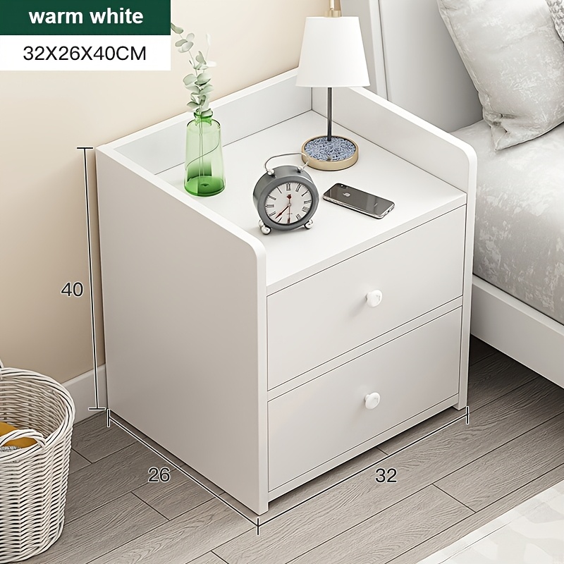 TEMU Nightstand Bedside Table Pedestal End Tables With 2 Drawers For Bedroom And Living Room, Compact Storage Furniture, 32x26x40cm