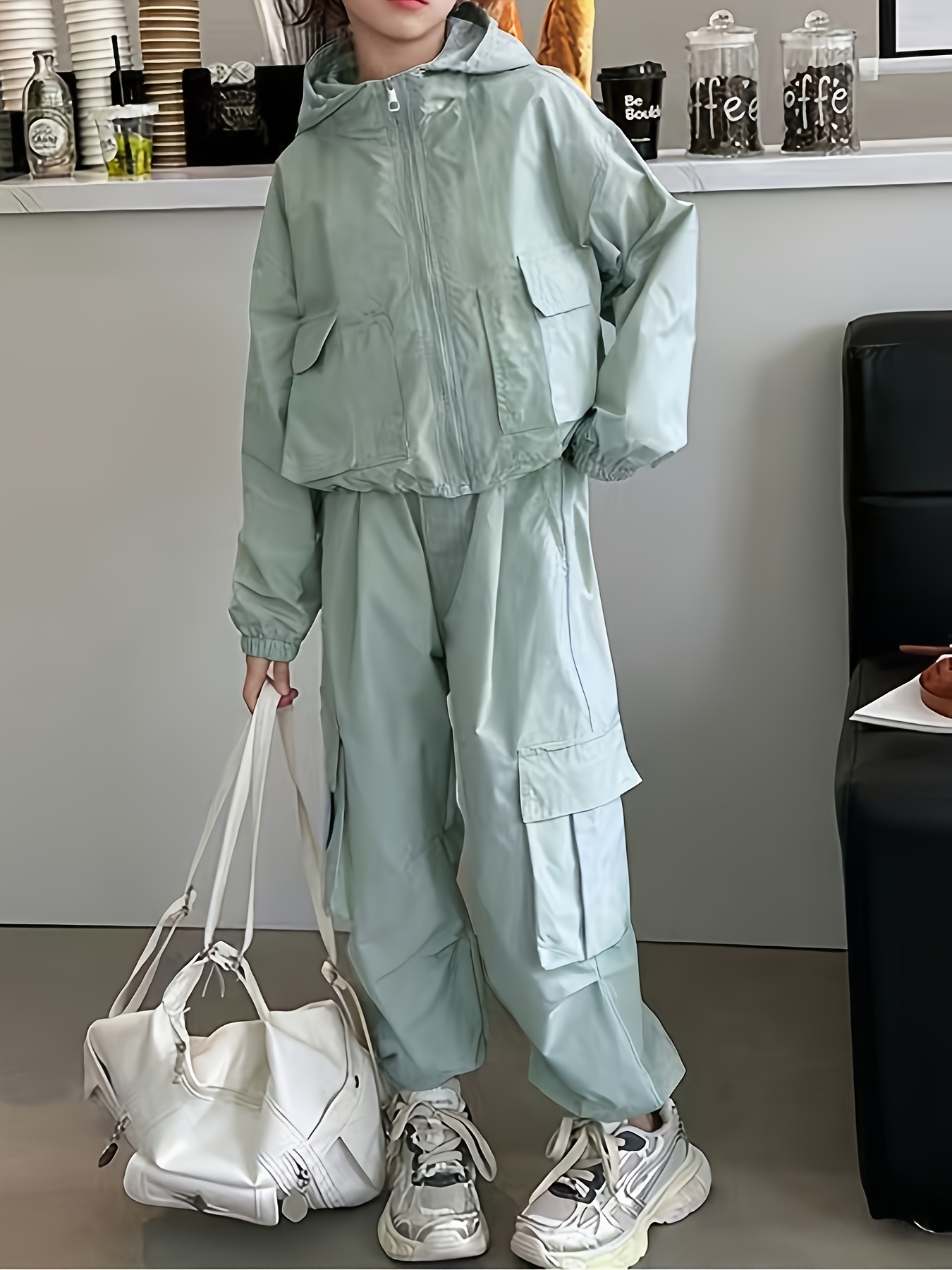 2025 spring summer autumn girls fashion hooded suit Temu Japan