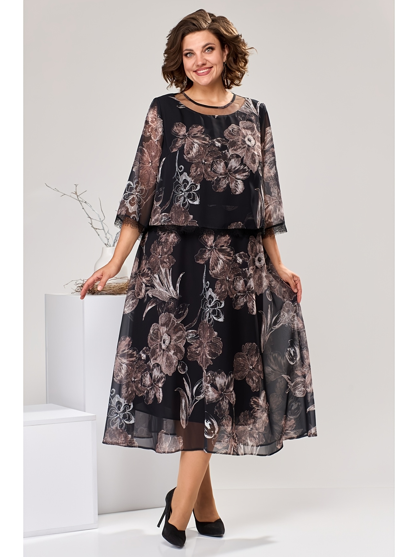 lace dress black plus size Ghosties Short Tea Party Dress
