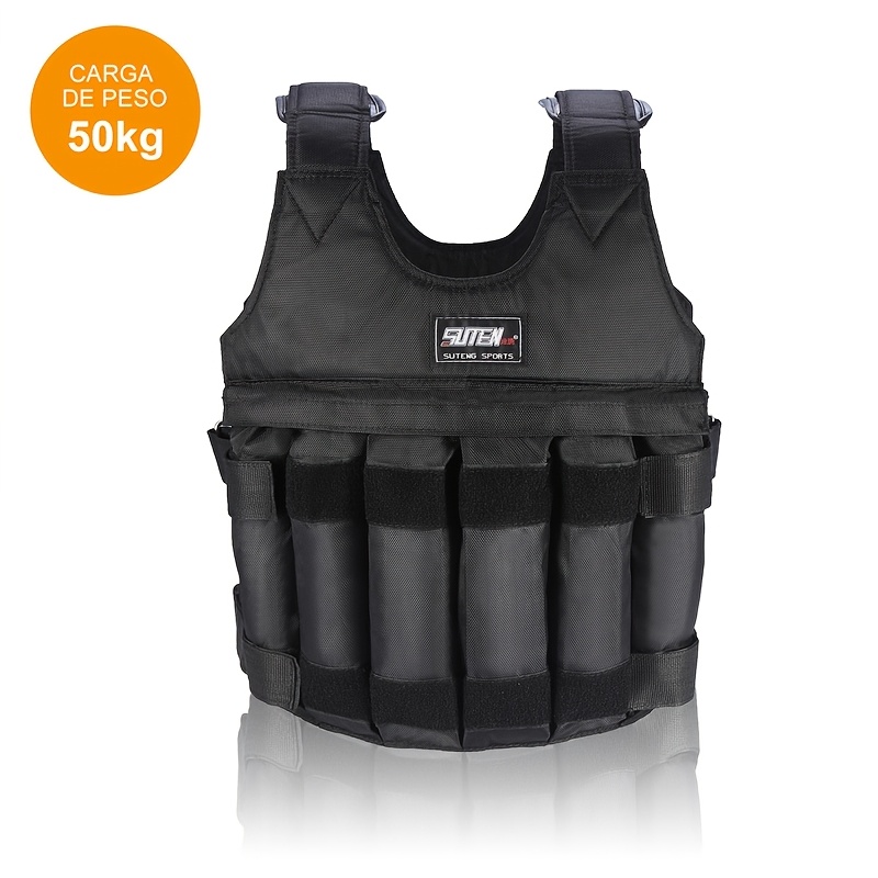 Gilet De Poids 110 Lb Réglable Avec 32 Poches - Noir - Tissu Oxford - Neuf