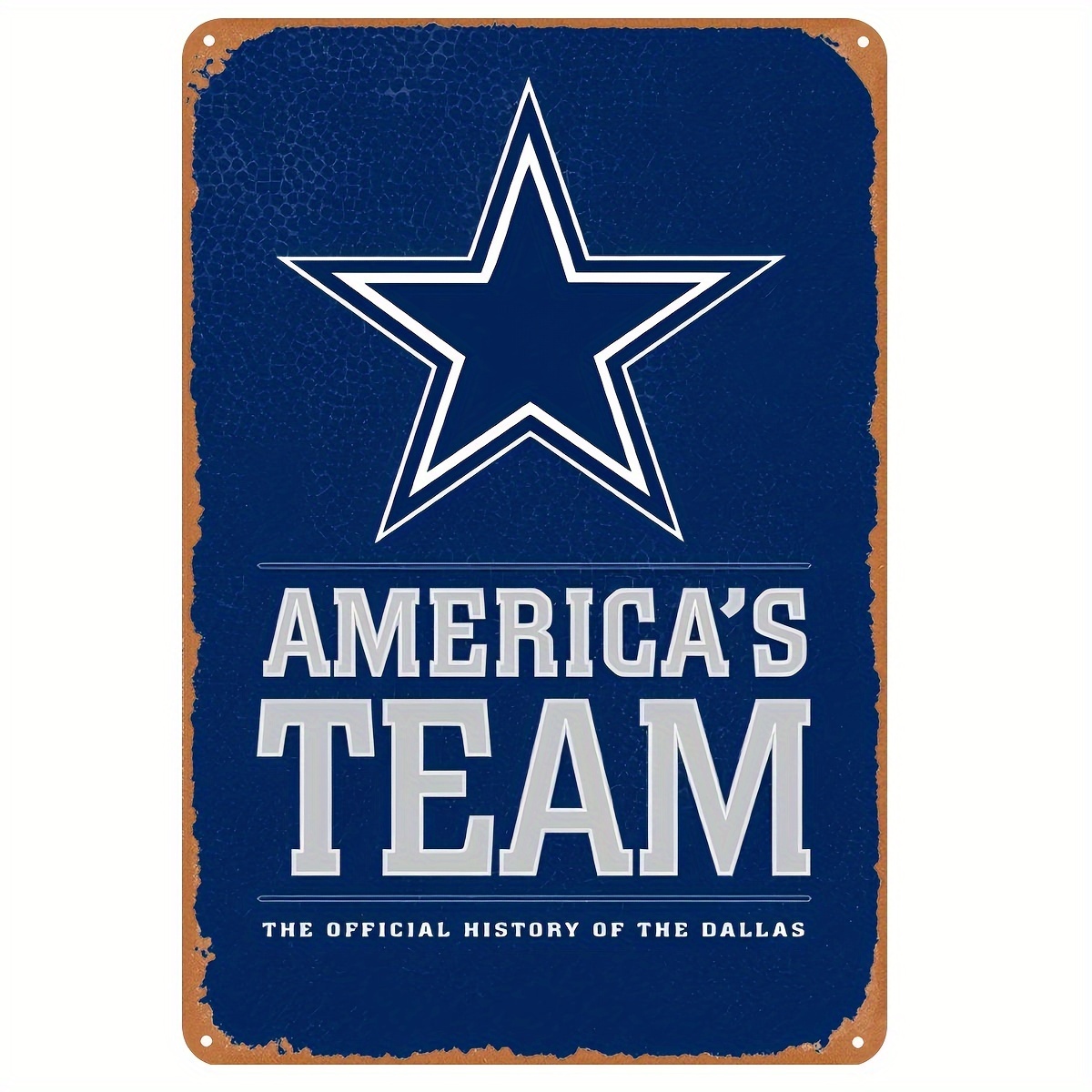 

Dallas Football Fan Metal Tin Sign, 1pc Durable Iron Wall Art For Home Bar Club Decor, 8x12 Inch, Pre-drilled Holes, Weather-resistant