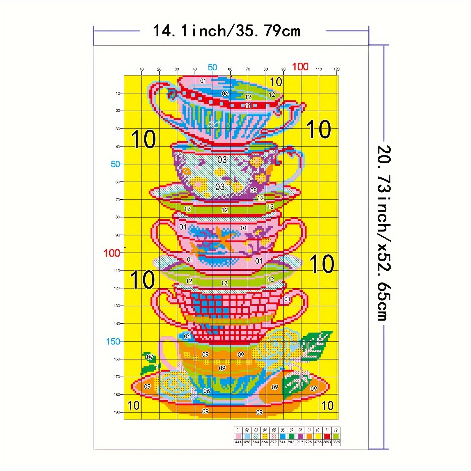 ชุดเริ่มต้นการเย็บประกอบด้วยแพทเทิร์นการเย็บกาแฟและดอกกุหลาบแบบต Cross Stitch Kit, 11CT Stamped Embroidery Starter Set พร้อมด้วยด้ายหลายเส้น, ผ้าที่พริ้มลายไว้ล่วงหน้าสำหรับผู้เริ่มต้น, ผ้าสีขาว, ดีไซน์ที่ใช้ได้ทั้งปี รายละเอียด 1
