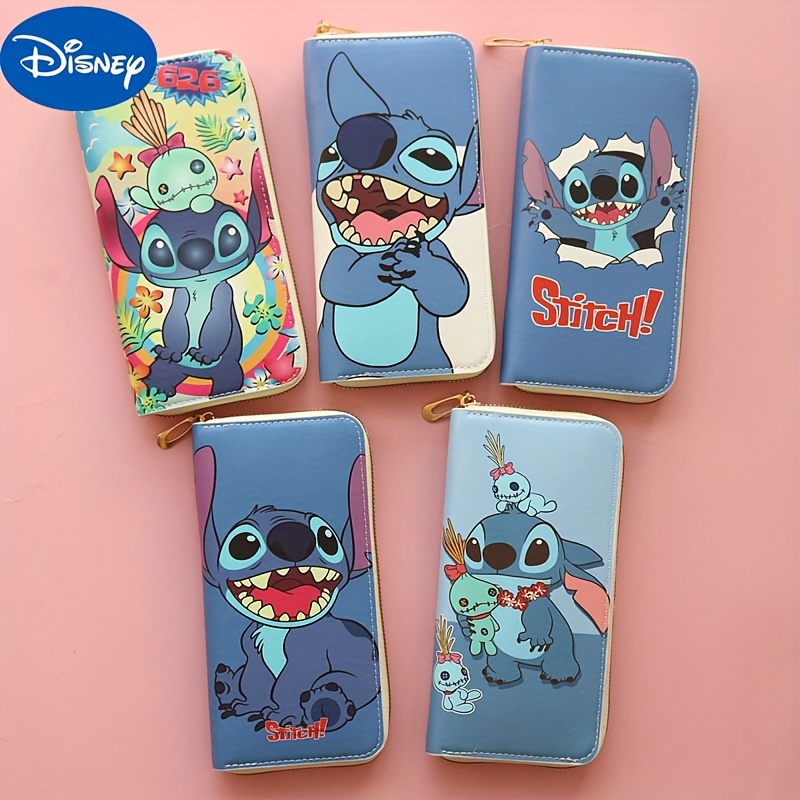 

1pc Disney Stitch Cute Wallet, Large Capacity Phone Clutch, Card Holder With Zipper For Men And Women