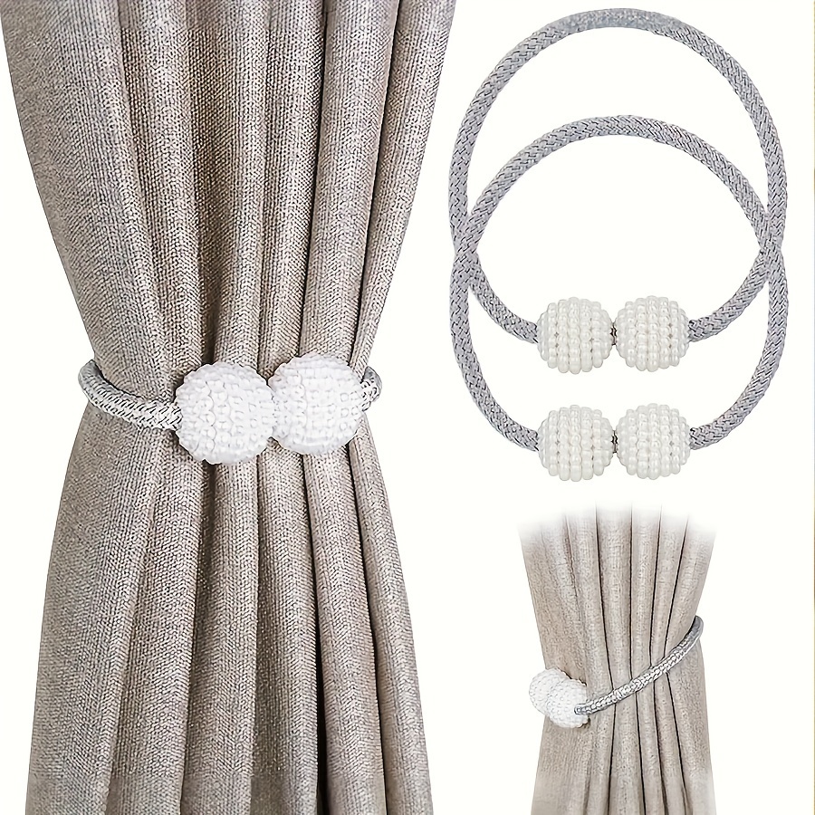 

Magnetic Curtain Tiebacks - 2-pack Elegant Window Holdbacks With Strong Magnets For Home Decor