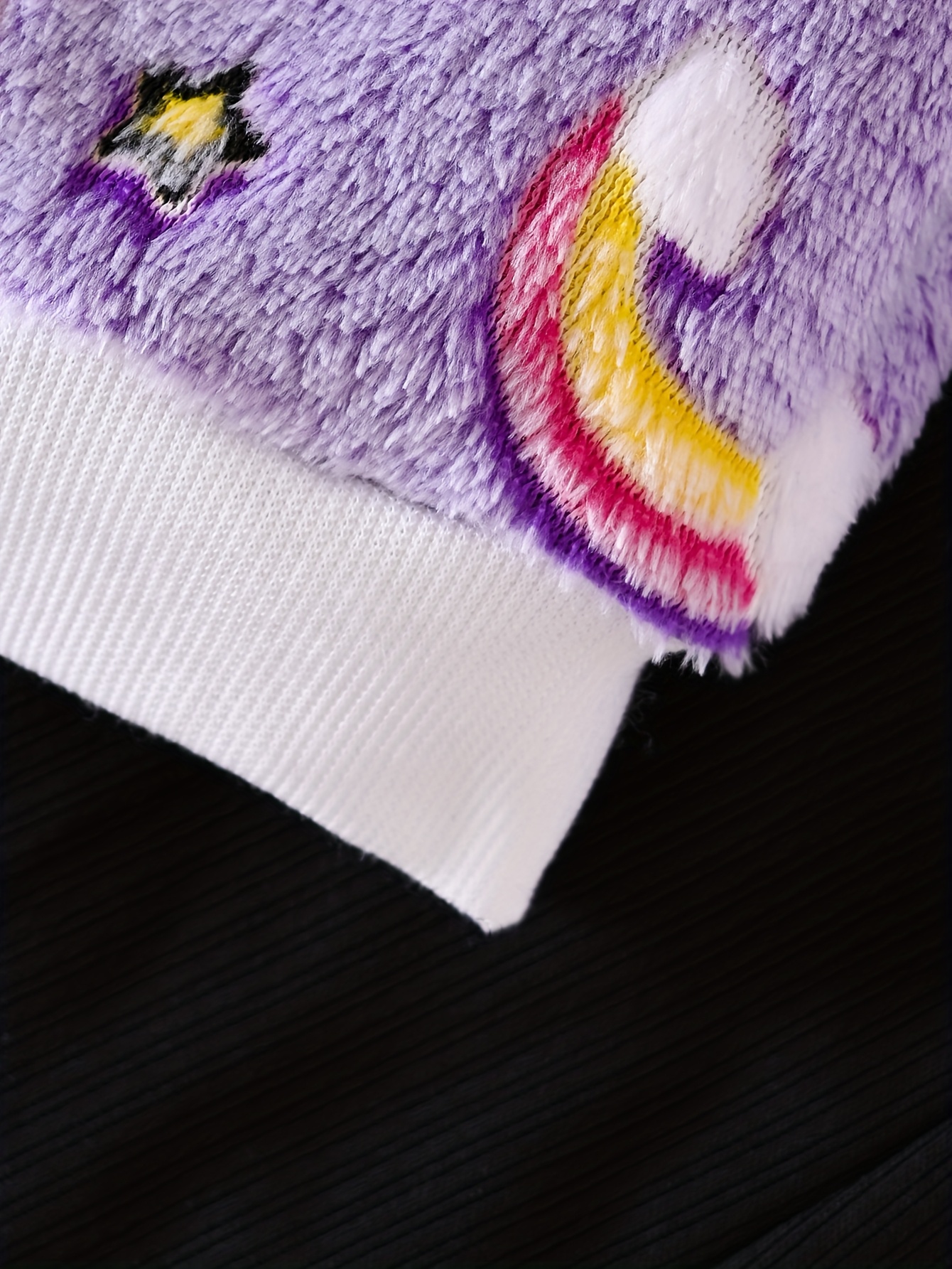 Girls' Fleece Warm Pullover & Plush Spliced Pants Set