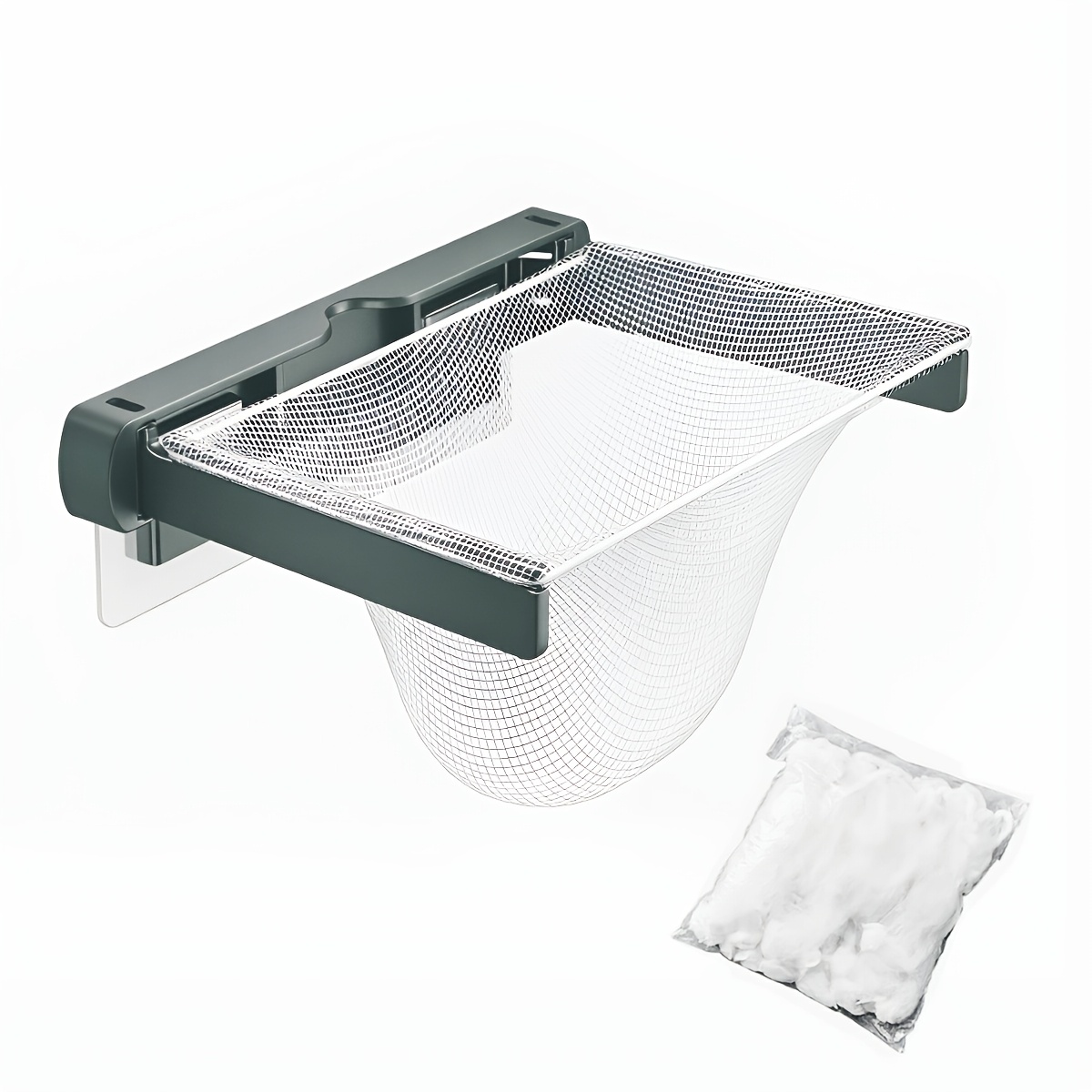 TEMU Kitchen Sink Filter Rack With 100pcs Mesh Filters, Foldable Draining Basket For Food Scraps, Non-contact