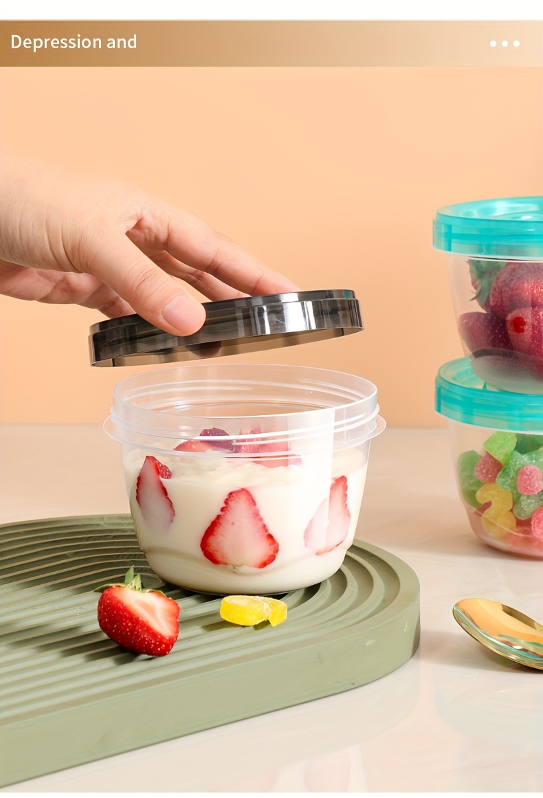 2pcs transparent sealed food storage containers with blue lids microwave safe freshness preserving   for   nuts fruits more ideal for home kitchen use details 8