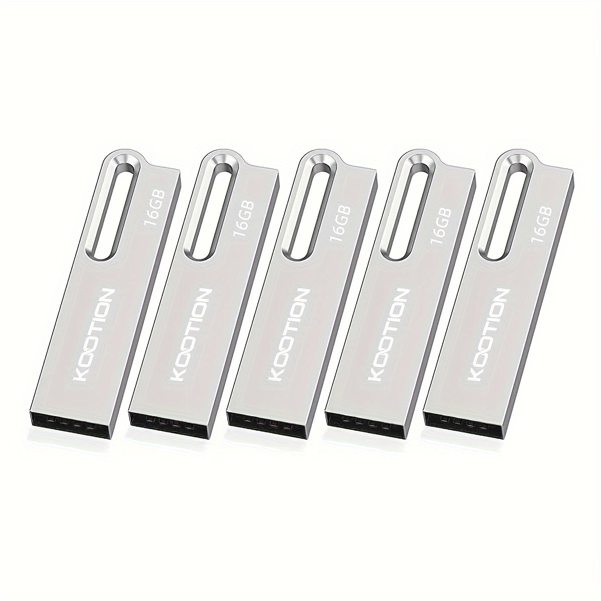 Image of Kootion 5pcs 64gb 34gb 16gb 8gb Flash Drive Metal Usb Drive 64gb 34gb 16gb 8gb Usb 2.0 Usb Flash Drives With Keychain (silver)