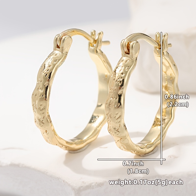 Women's Small Hammered Golden Hoop Earrings