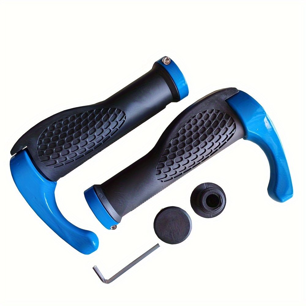 Image of 2pcs Anti-slip Rubber Bicycle Handlebar End Cover Aluminum Alloy Lock Mountain Bike Handlebar Bicycle Anti-slip Handle Cover, Bicycle Additions