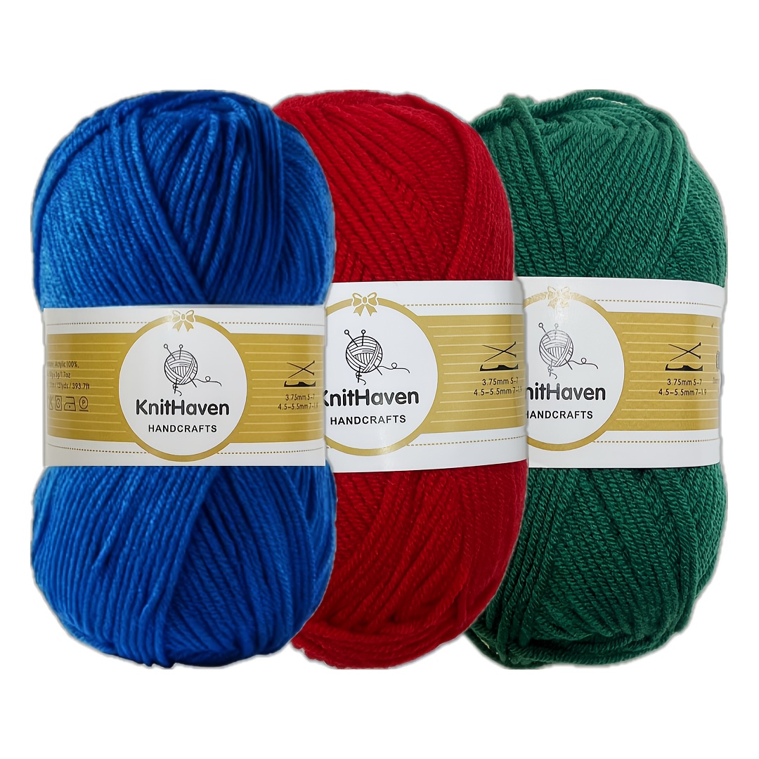 TEMU 3pcs, Beautifully Colored Yarn Ball Set, For Knitting Crafts, Handmade, 100% Acrylic